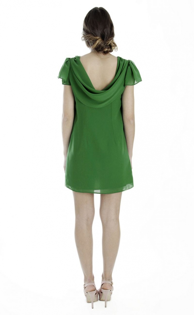 Vestido de fiesta corto en gasa verde para invitada boda, bautizo comunion de arimoka para Apparentia